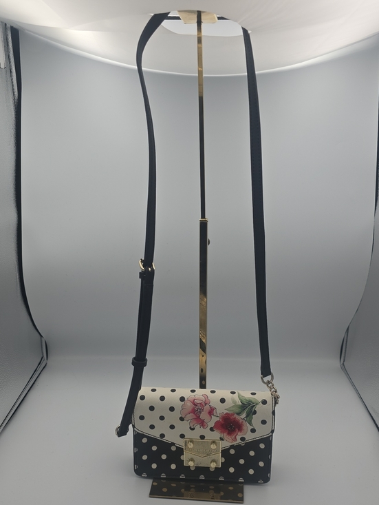 Karl Lagerfeld Handbags - Karl Lagerfeld Corinne Black/White Polka Dot Floral Small Crossbody (EUC)(HTF)🌸